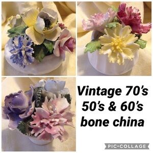 Porcelain Bouquet Vtg Collectible lot of 3